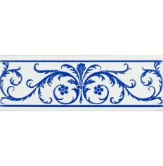 Original Style Acanthus Royal Blue Border Tile