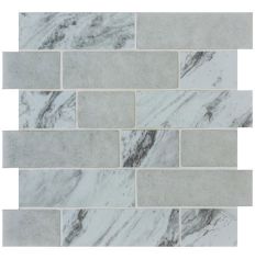 Original Style Bianco Marble Brickbond Mosaic 30 x 30cm