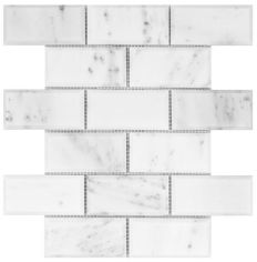 Original Style Viano White Bevel Brickbond Honed Marble