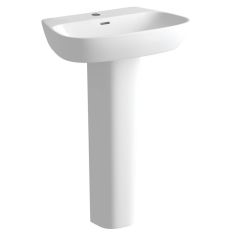 Portobello 1TH Basin & Full Pedestal 600 x 400mm