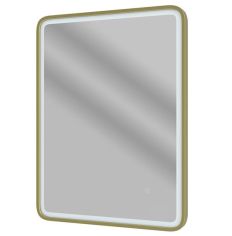 Tabo Space Front-Lit LED Brushed Brass Mirror 800 x 600mm