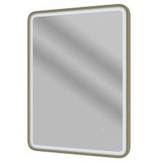 Tabo Space Front-Lit LED Brushed Brass Mirror 800 x 600mm