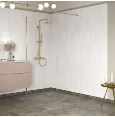 Tabo Splash Fresco Wetroom Panel Brushed Brass