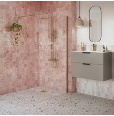 Tabo Splash Fresco Wetroom Panel Brushed Bronze 1000mm