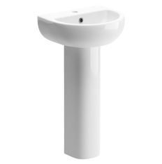 Westminster 1TH Basin & Full Pedestal 450 x 400mm