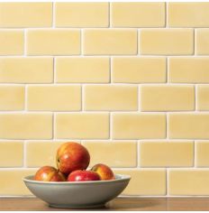 Winchester Classic Soft Yellow Half Tile (crazed finish) 12.7 x 6.3cm