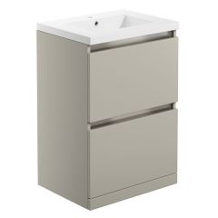 Tabo Delfina Matt Latte Floor Standing 2 Drawer Basin Unit & Basin 615mm