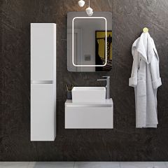 Tabo Delfina White Gloss Wall Hung Tall Unit 300mm