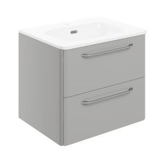 Tabo Florence Grey Gloss Wall Hung 2 Drawer Basin Unit & Basin 610mm