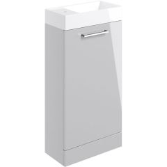 Tabo Modena Grey Gloss Floor Standing 1 Door Basin Unit & Basin 410mm