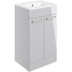 Tabo Modena Grey Gloss Floor Standing 2 Door Basin Unit & Basin 510mm