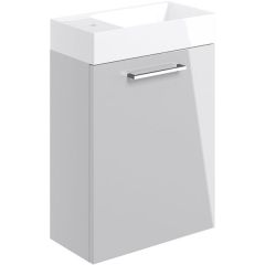 Tabo Modena Grey Gloss Wall Hung 1 Door Basin Unit & Basin 410mm