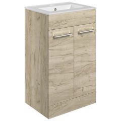 Tabo Modena Oak Floor Standing 2 Door Basin Unit & Basin 510mm