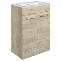 Tabo Modena Oak Floor Standing 2 Door Basin Unit & Basin 610mm