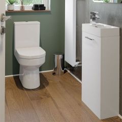 Tabo Modena White Gloss Floor Standing 1 Door Basin Unit & Basin 410mm