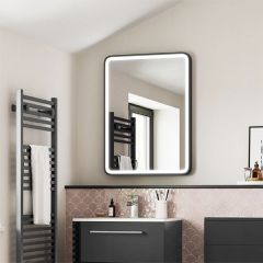 Tabo Space Front-Lit LED Matt Black Mirror 800 x 600mm