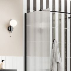 Tabo Splash Fresco Optional Fluted Glass Wetroom Side Panel Black 