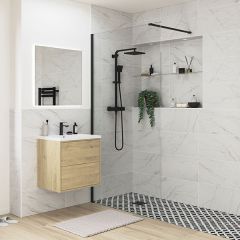 Tabo Splash Fresco Wetroom Panel Black