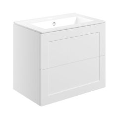 Tabo Treviso Matt White Wall Hung 2 Drawer Basin Unit & Basin 615mm